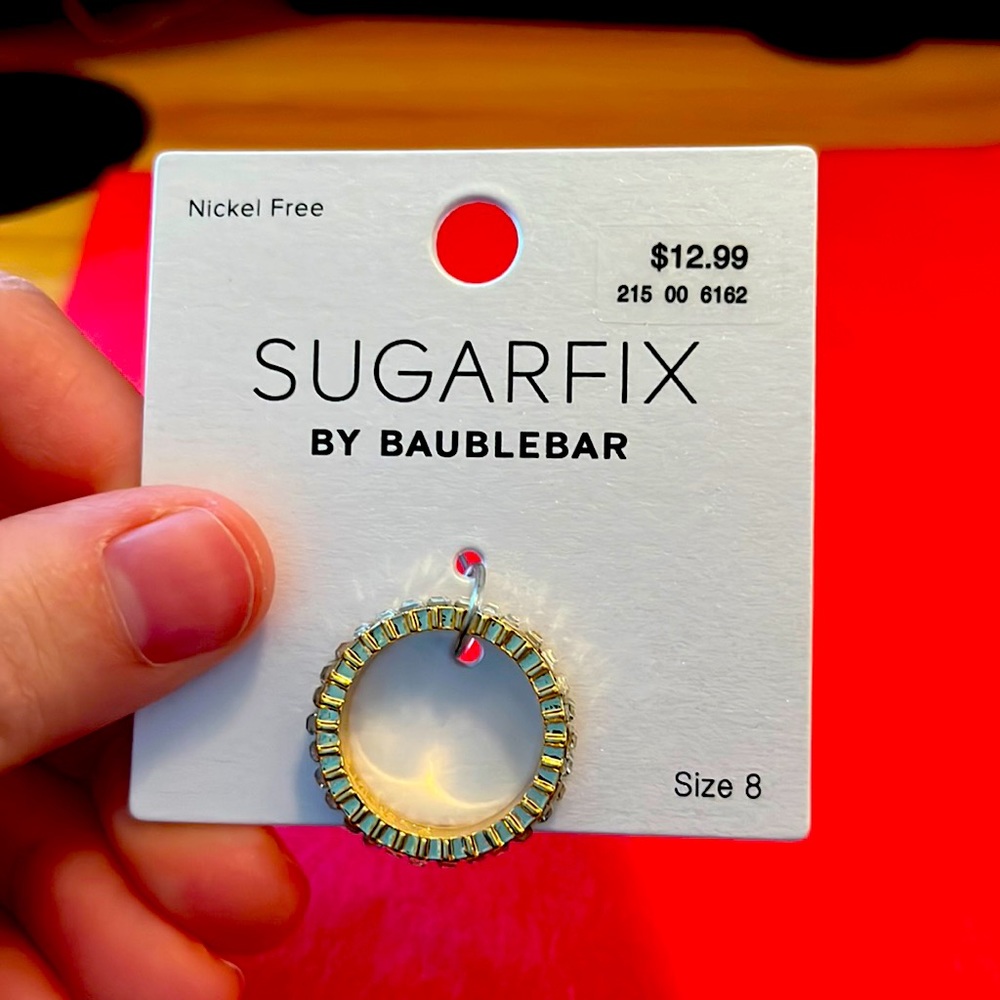 New, Never Been Worn, Ring, Rhinestone, Gold, Size 8, Sugarfix By BaubleBar